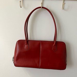 Red vintage leather bag HOBO brand
